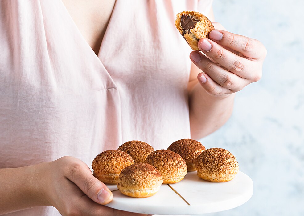 Choux au chocolat, à la fève tonka et au Nutella®