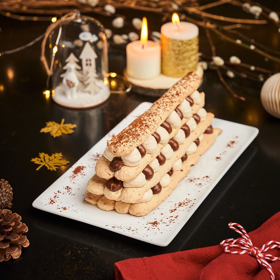 Bûche de Noël tiramisu au Nutella® 