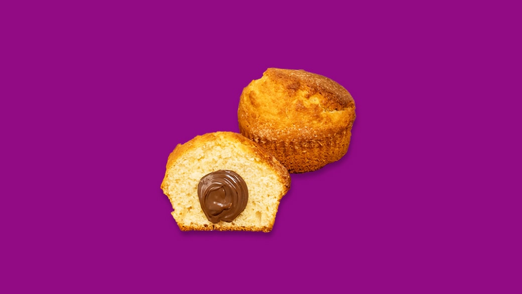 Muffins au citron fourrés de Nutella, texture moelleuse.