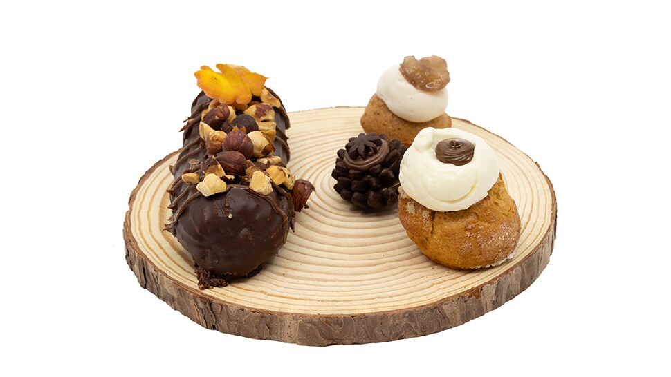 Dessert 'Nutella des Bois' aux arômes forestiers et chocolat.