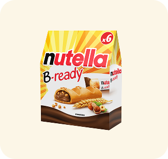 Snack Nutella B-ready, gaufrette croustillante avec cœur crémeux.
