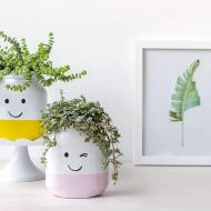 Décoration du pot avec smiley souriant plante | Nutella