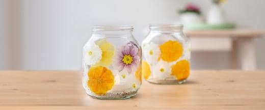 Décoration du pot en photophore fleurs | Nutella