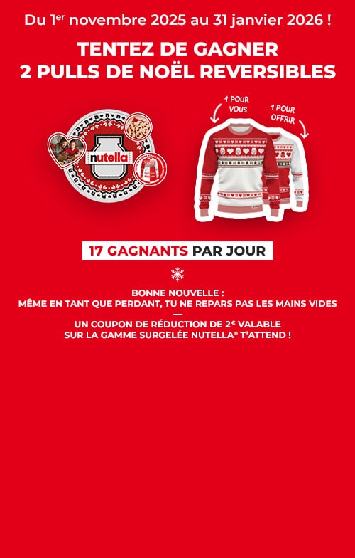 Dupliquez la magie avec le pull de Noël réversible Nutella