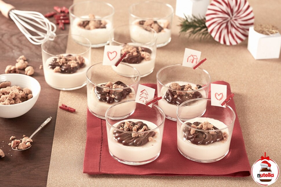 Mousse au chocolat blanc avec crumble et Nutella® Mousse au chocolat blanc avec crumble et Nutella®