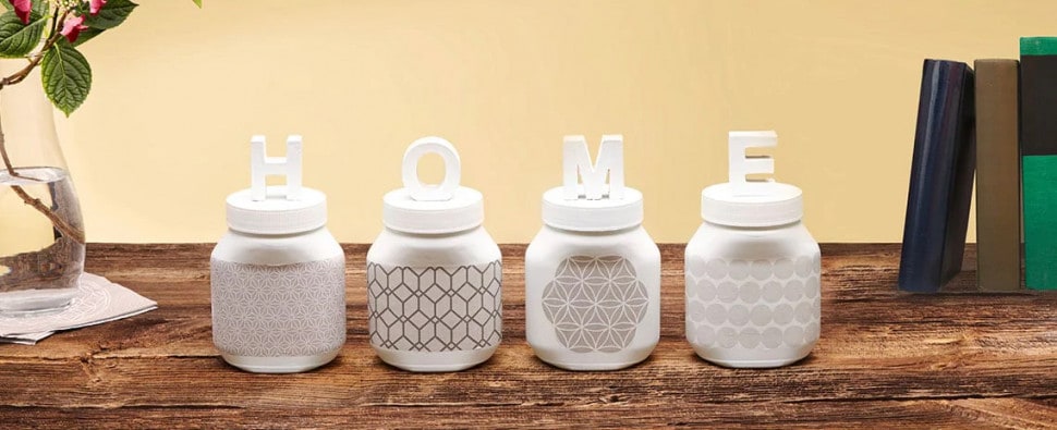 Décoration avec lettres blanches Home Pots | Nutella