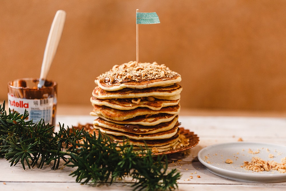 Nutella®-val töltött amerikai palacsintatorta