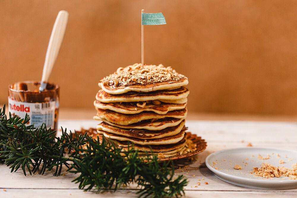 Nutella®-val töltött amerikai palacsintatorta