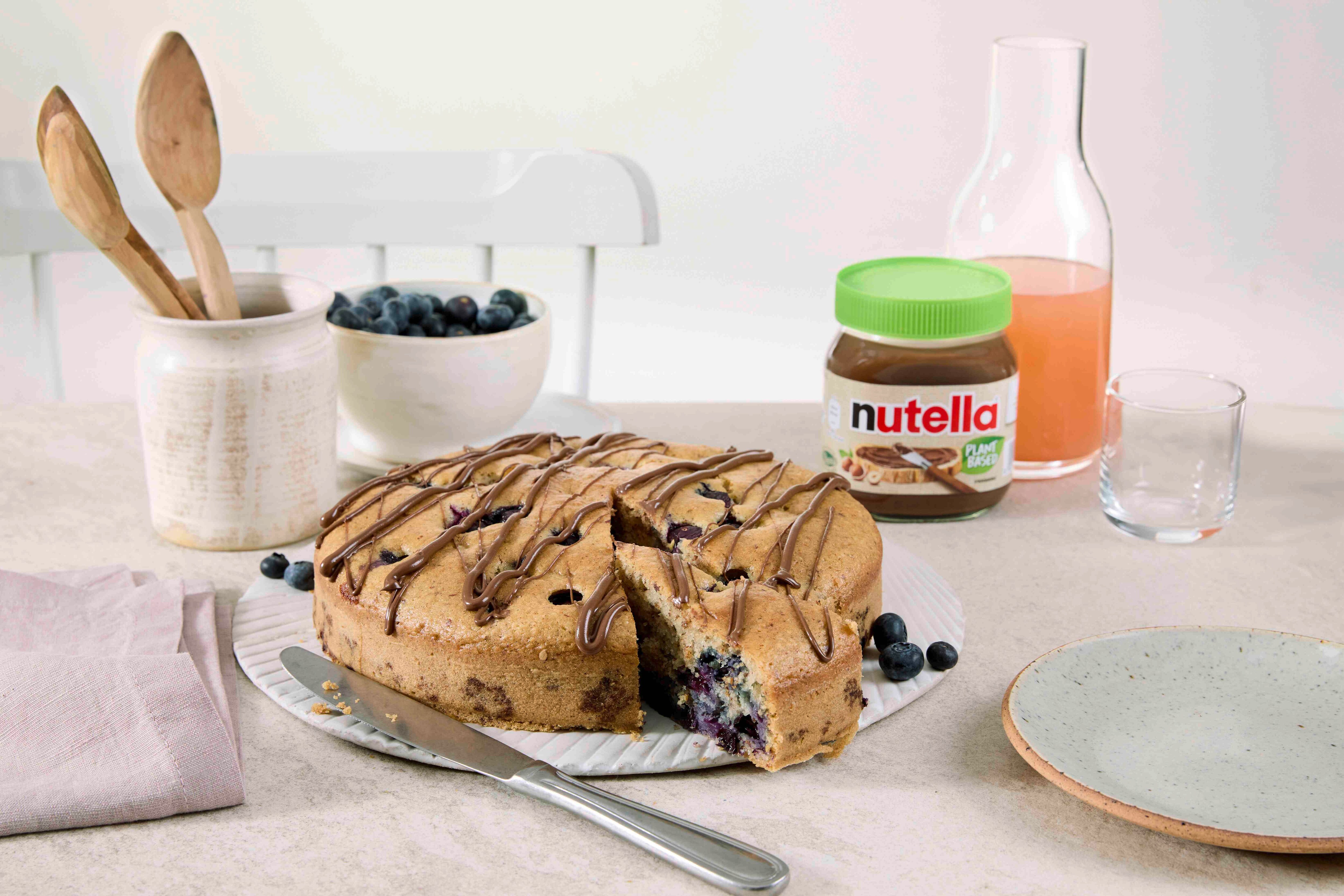 Vegán áfonyás torta növényi alapú Nutella®-val