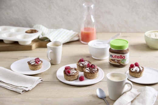 Granola kosárkák növényi alapú Nutella®-val