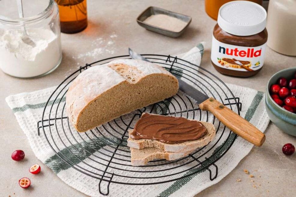 Teljes kiőrlésű cipó Nutella®-val
