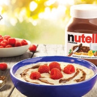 Oats with Nutella® and raspberries