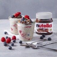 Oat recipe key visual featuring Nutella and wholesome ingredients.