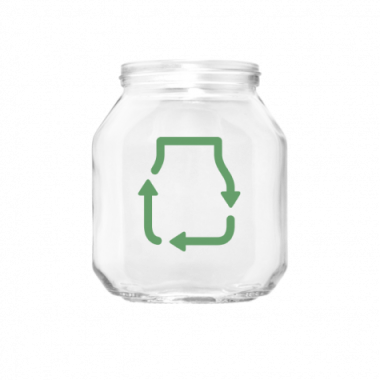 Recycled glass jar Nutella 