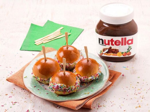 Sandwiches with Nutella® and colored sugar