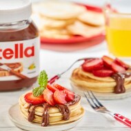 Yogurt pancakes with strawberries