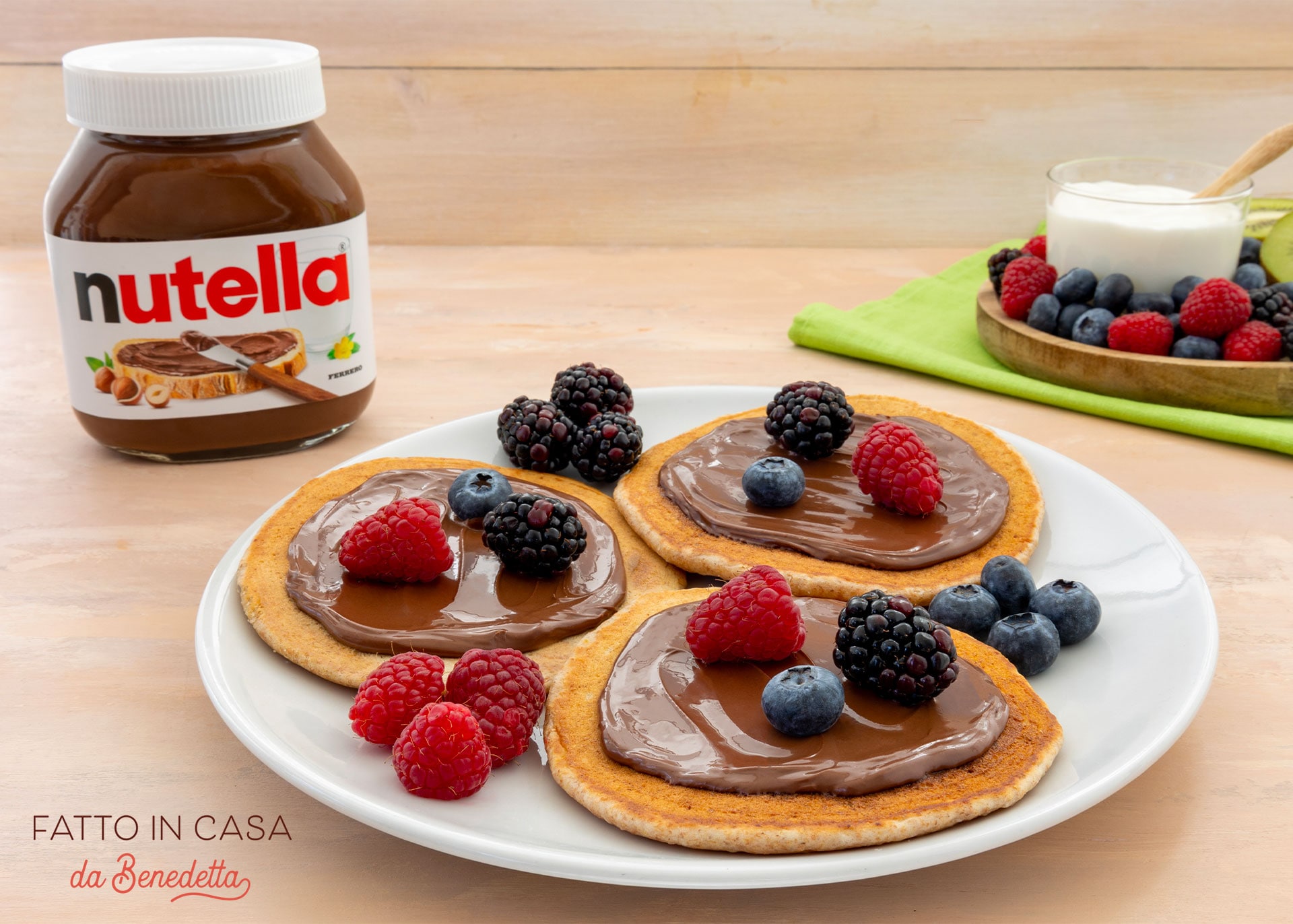 Pancake allo yogurt e farina integrale con Nutella® Ricetta