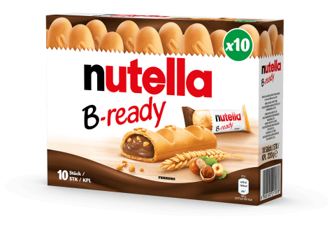 Confezione B-ready da 10 barrette, multipack ideale per merenda o snack fuori casa.