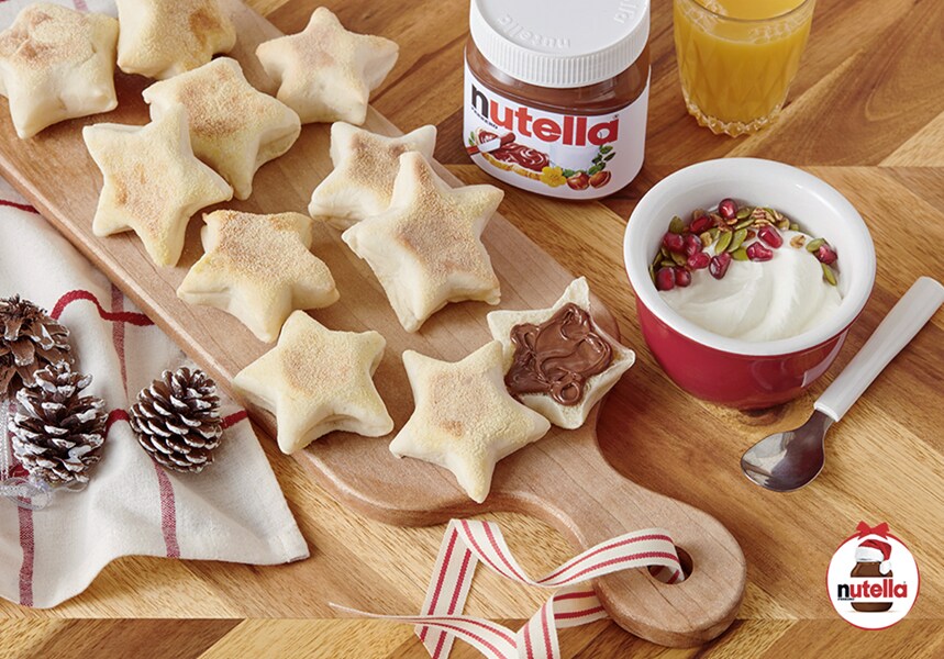 Английские маффины в форме звезды с Nutella® | Nutella Английские маффины в форме звезды с Nutella® | Nutella