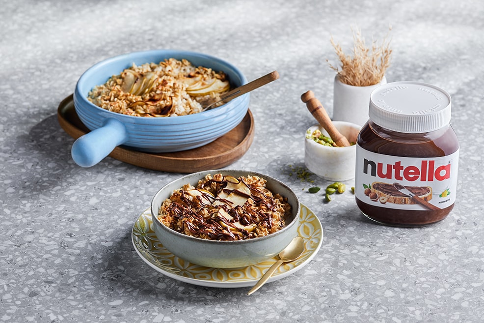 Baked Porridge with Apples & Nutella® 