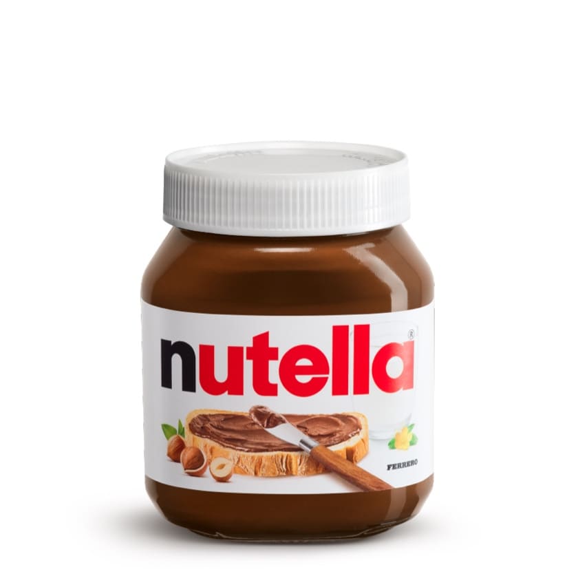 Nutella 400g jar, front view with label on white background.