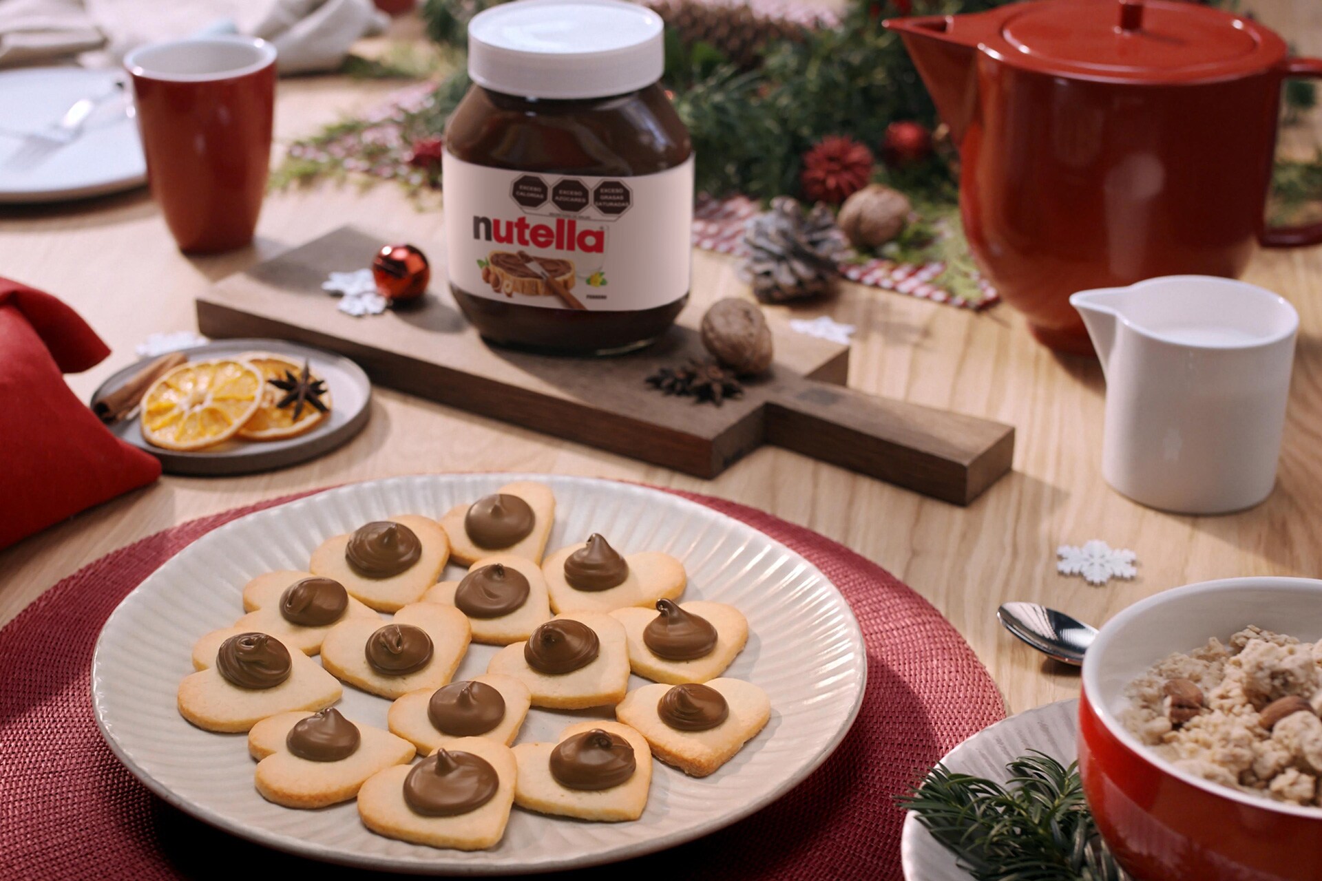 Galletas en Forma de Corazón de Navidad con Nutella®