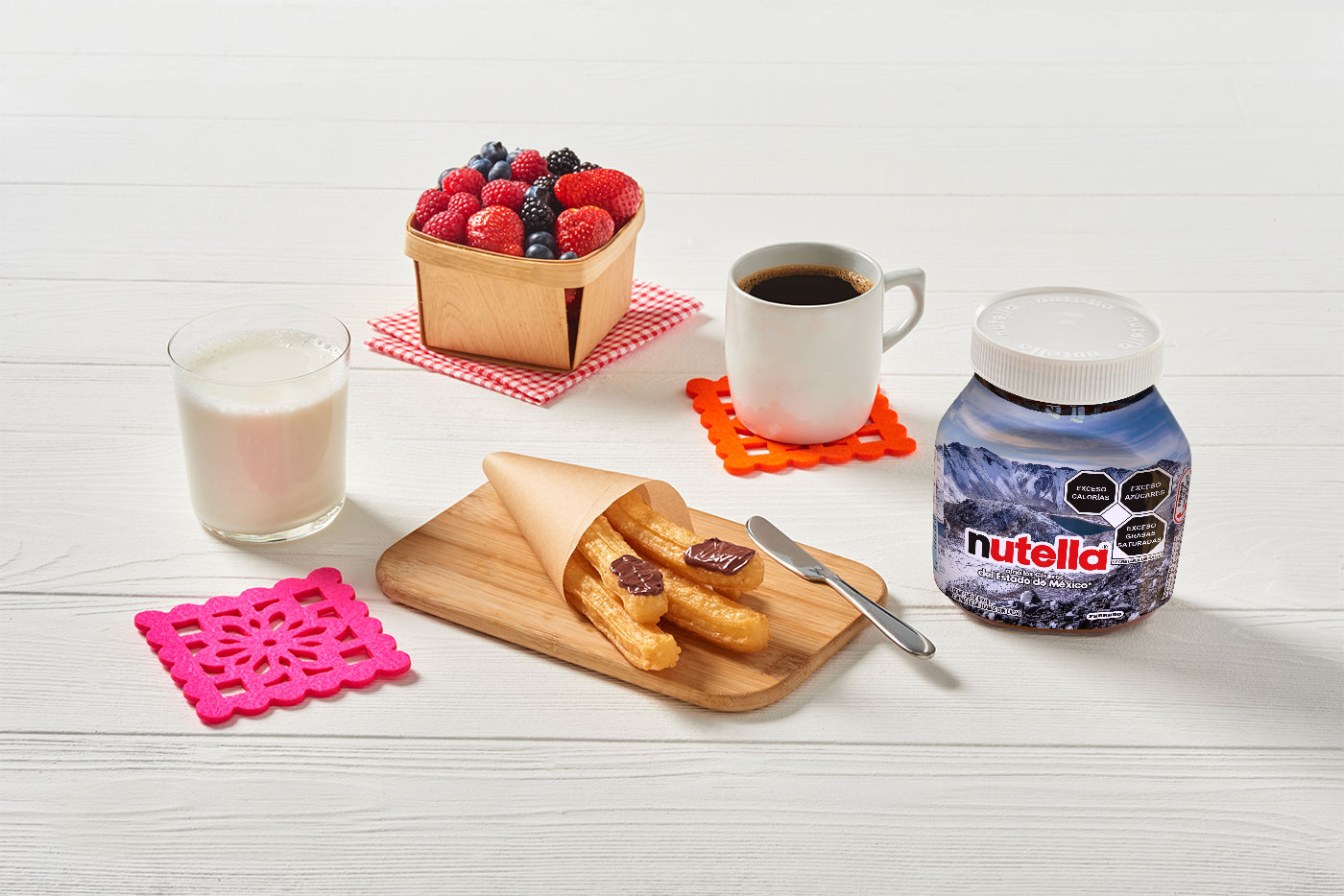 Receta del Estado de México con Nutella, presentación casera y colorida..