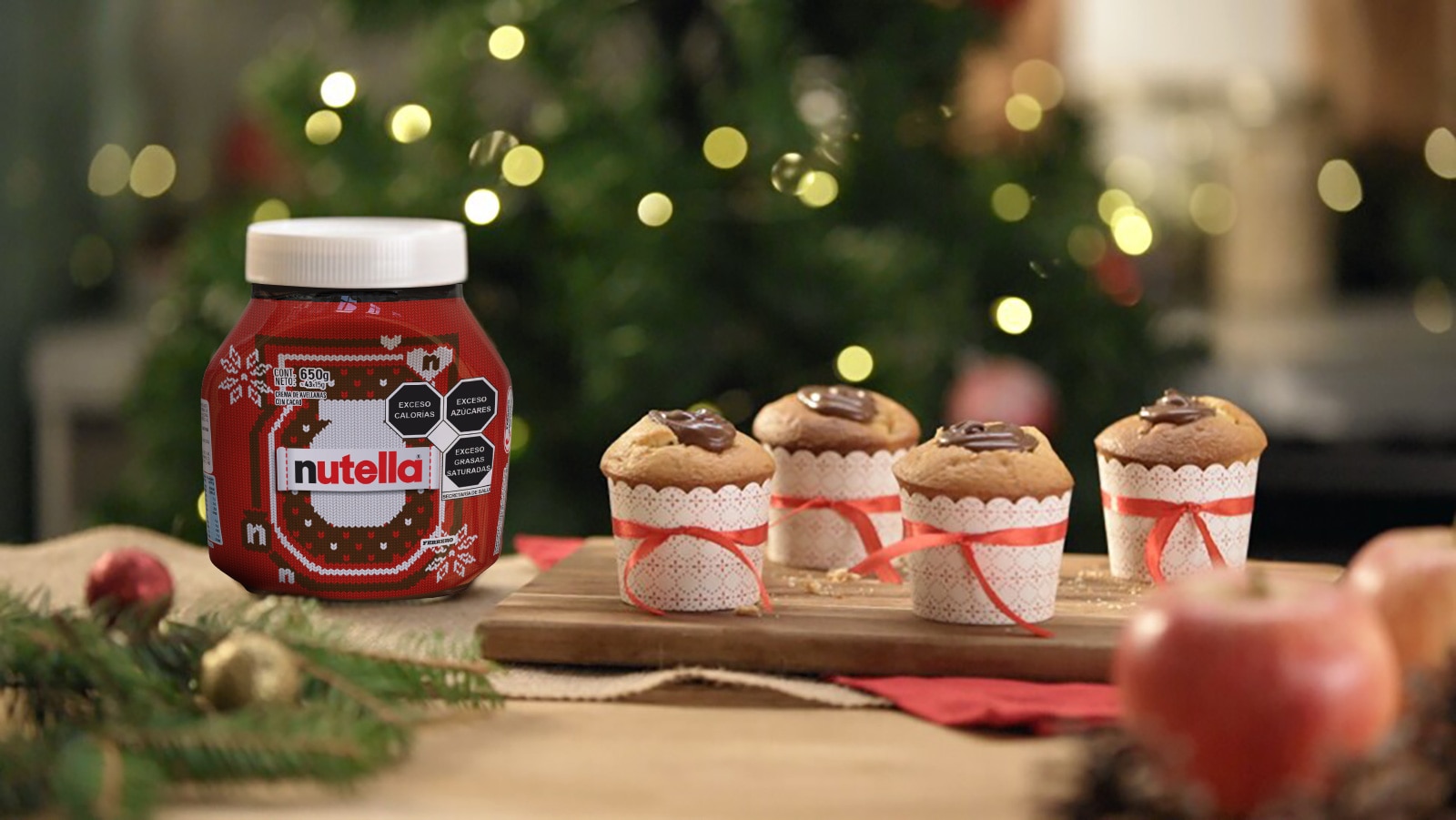 Mini muffins de Manzana de Navidad con Nutella®