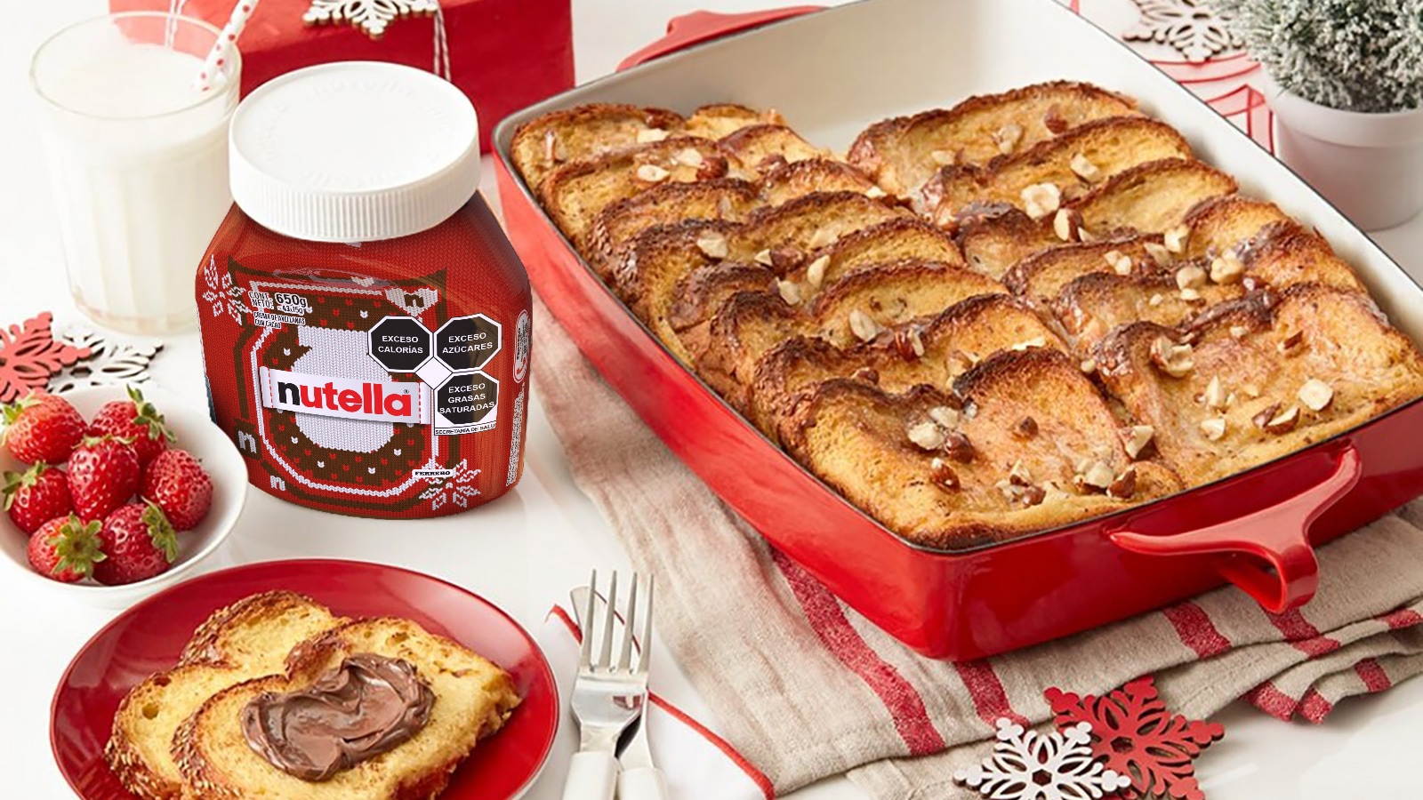 Pan Frances de Challah de Navidad con Nutella®