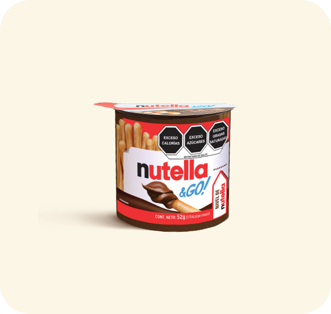 Snack Nutella & Go, crema de avellanas con cacao y palitos de pan.