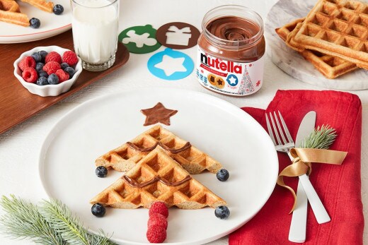 Waffles en forma de árbol de Navidad con Nutella®
