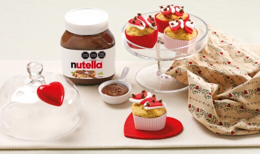Muffins de San Valentín con Nutella® y nueces