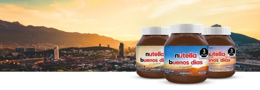 Banner promocional 'Good Morning' Nutella: tarro con tostadas y fruta.