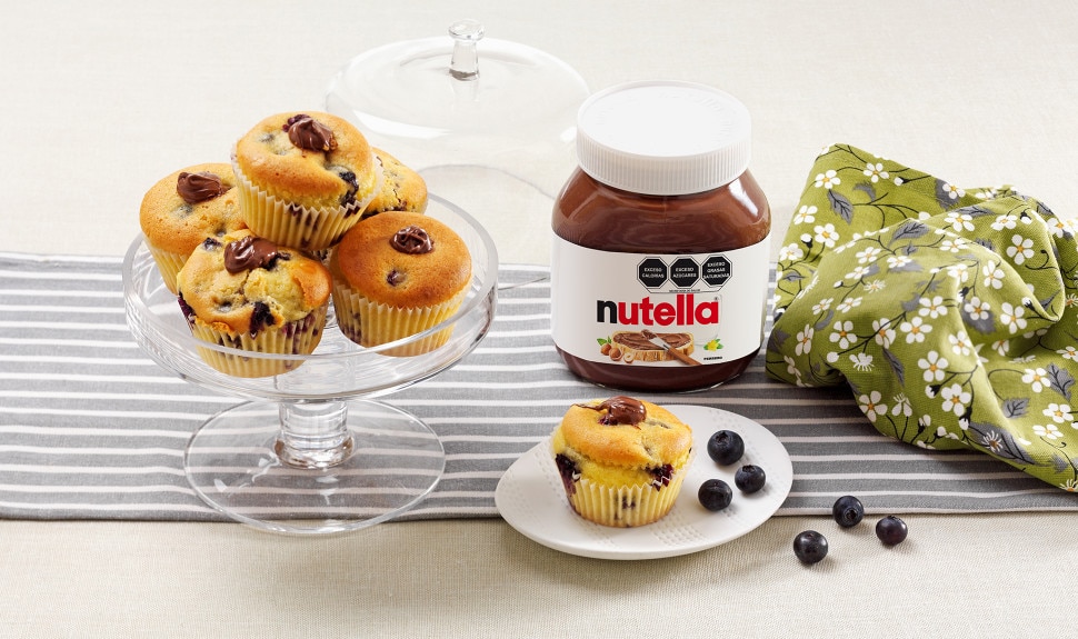 Muffins con Nutella® y arándanos
