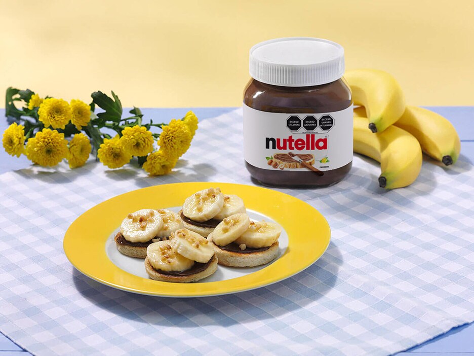 Galletas de mantequilla con Nutella® y plátano