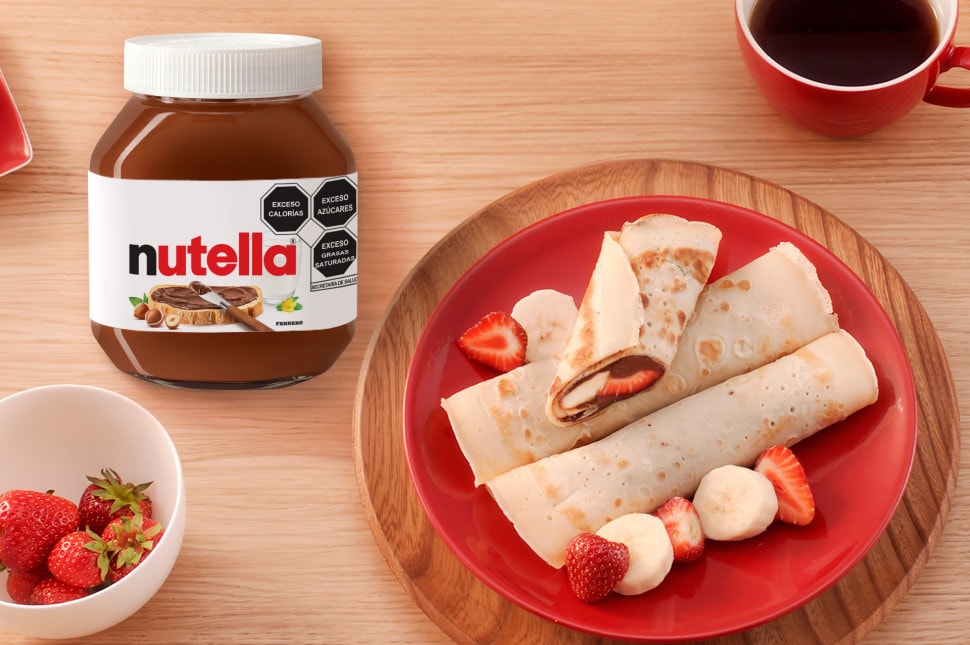 Nutella para crepas enrolladas