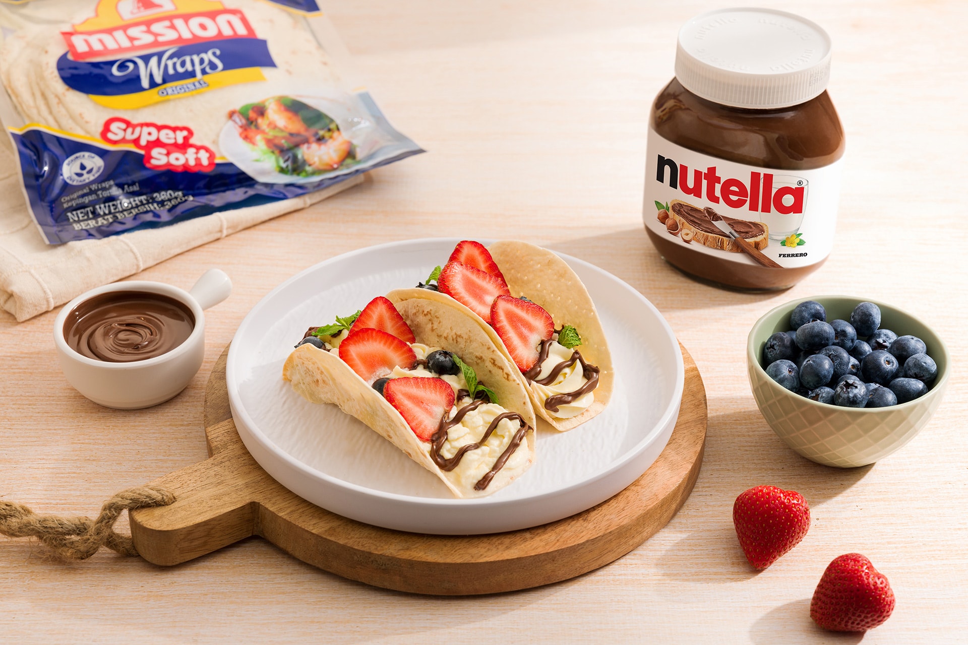 Sarapan Wrap Crunch dengan Nutella by Chef Tris