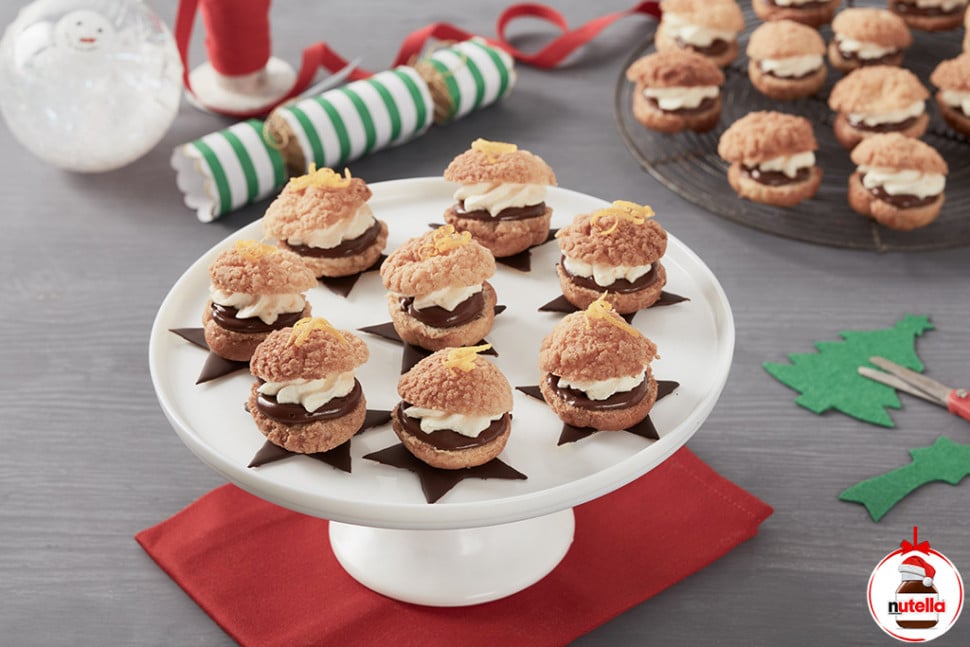 Soesjes met sinaasappelslagroom en Nutella®