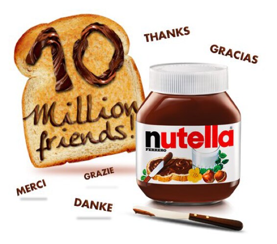 10 miljoen vrienden bereikt op Facebook | Nutella