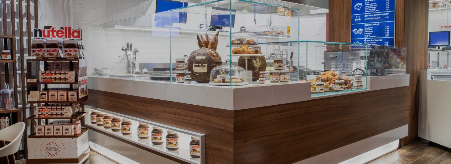 Een nieuwe plek | Nutella Nieuwe plek toonbank Cafe | Nutella