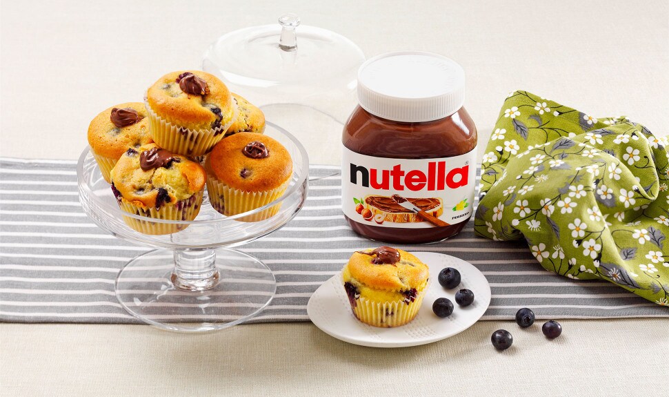 Muffins met Nutella® en bosbessen