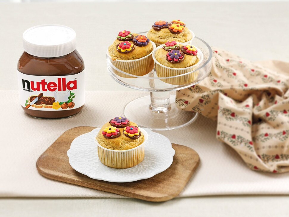 Muffins met Nutella® en walnoten