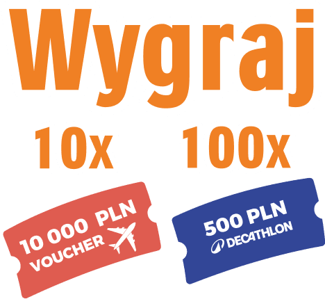 Wygraj 10x voucher 10 000 PLN i 100x bon 500 PLN do Decathlon