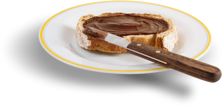 Kromka chleba posmarowana kremem Nutella®
