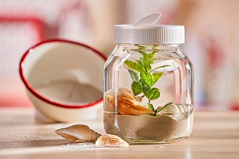 Podwodny Świat Nutella - krok 5 Słoik z podwodnym światem w środku