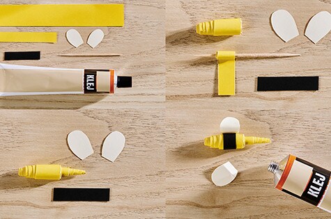 Materiały potrzebne do wykonania papierowej pszczoły