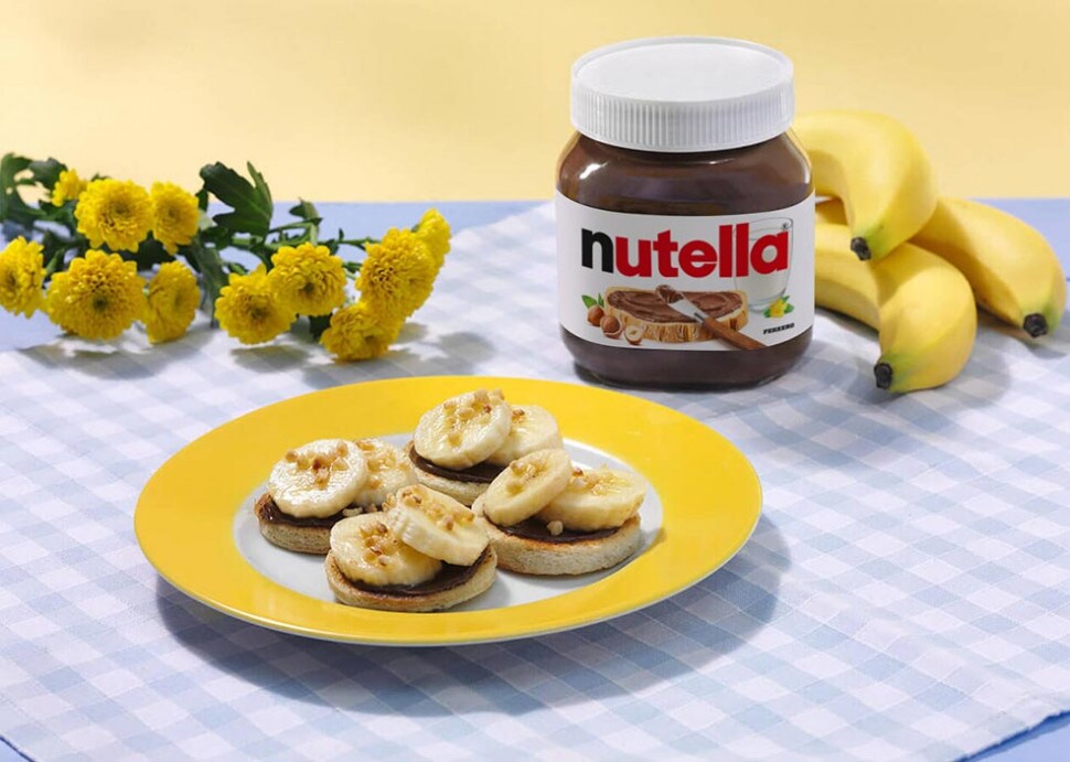 Ciasteczka z bananami i kremem Nutella® przygotowane według przepisu