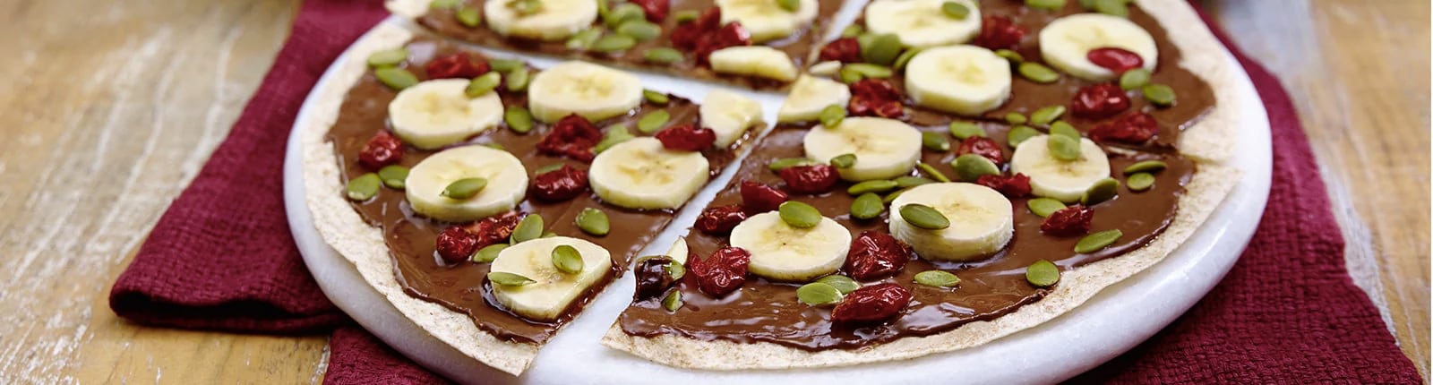 Pizza de Tortilha com Nutella® para o Pequeno-Almoço 