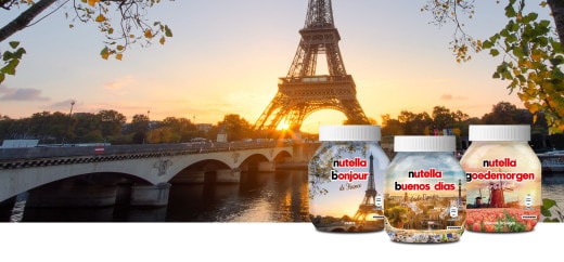 Razni ukusni recepti za doručak s Nutellom, uključujući palačinke, francuski tost i lokalne specijalitete.