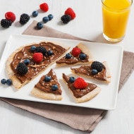 Fruit breakfast pizza with Nutella®